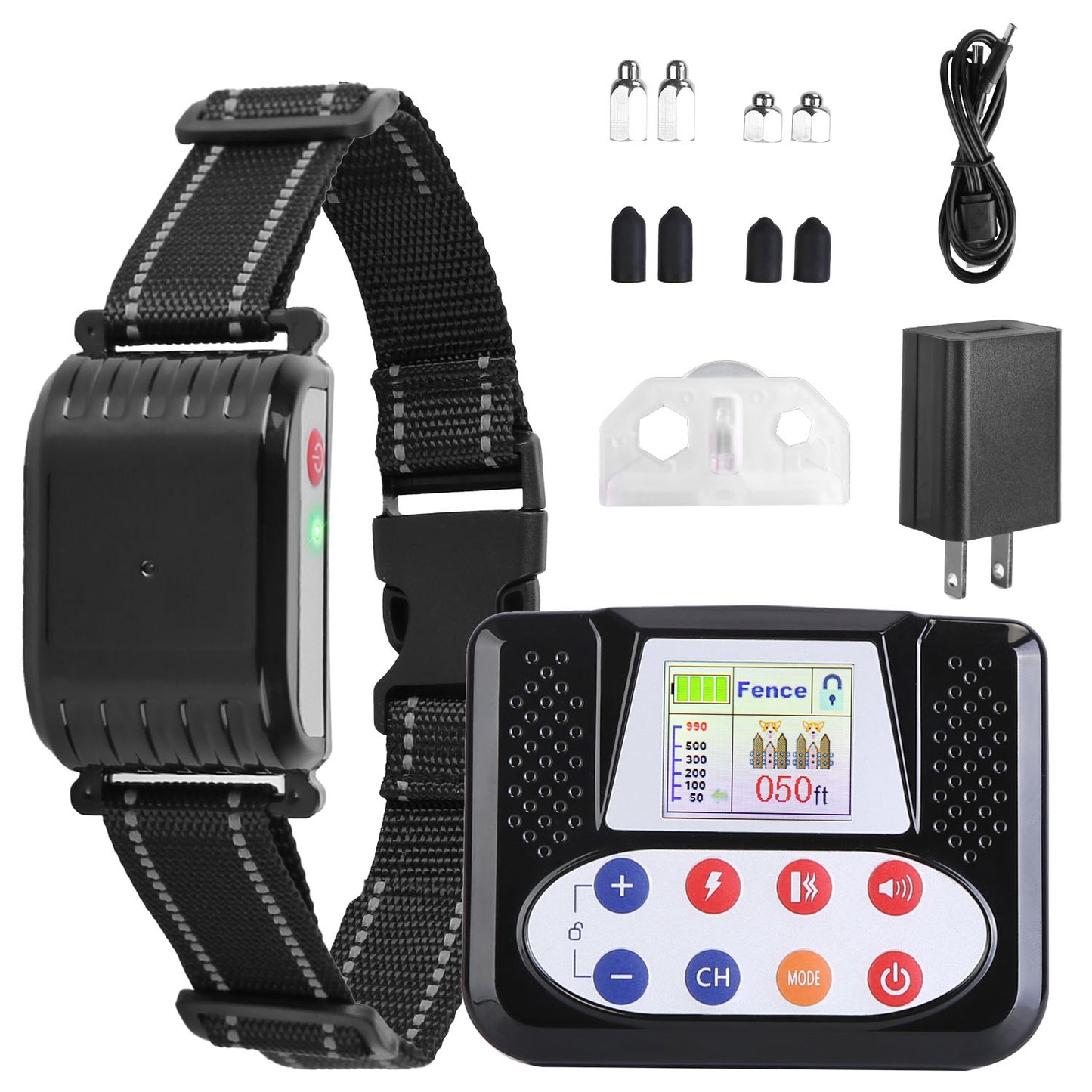 1Set 990FT Range Dog Wireless Fence Remote Training Collar Pets Gym From House System