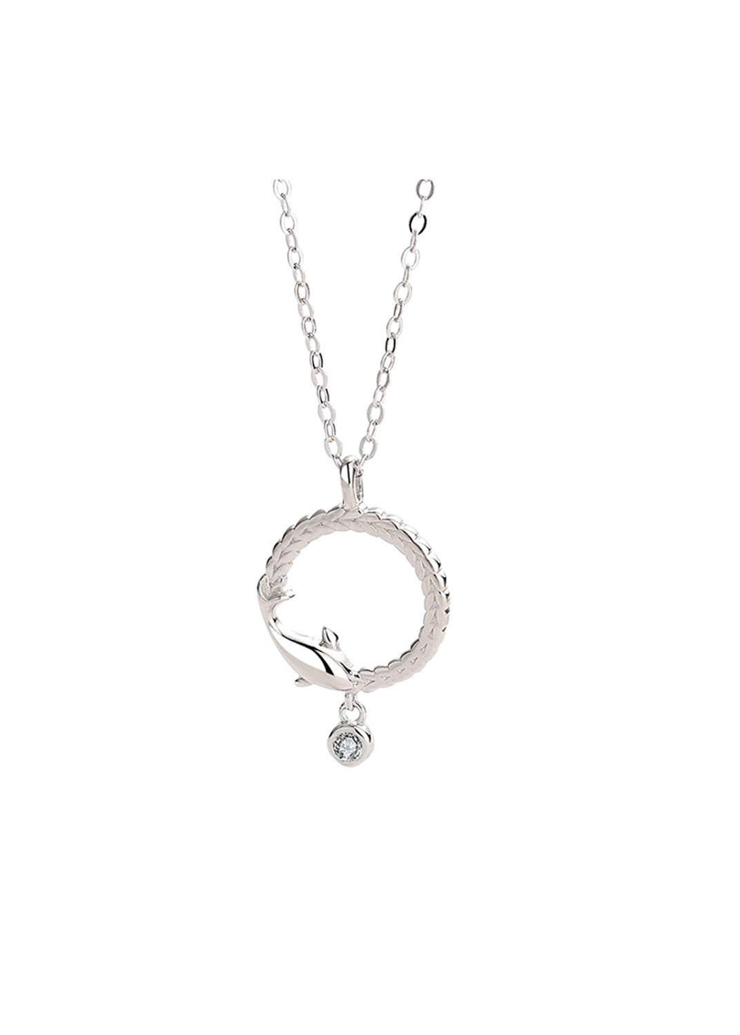 S925 Sterling Silver Fish Pendant Necklace Jewelry Gym From House Female