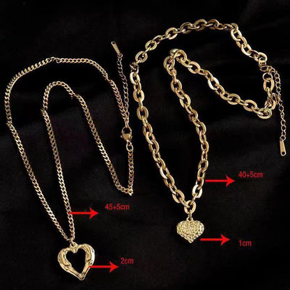 Titanium Steel Angel Wings Love Necklace Irregular Folds 2 Heart Love Jewelry Gym From House Golden 2 Piece Set
