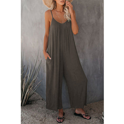 Women's Loose Sleeveless Jumpsuits Romper Jumpsuit Women dealsniper-net Gray 2XL