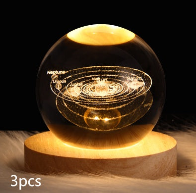 Luminous Starry Sky And Planets Moon Moon Crystal Ball Night Lamp