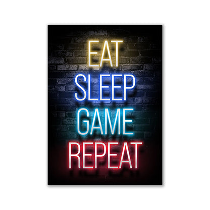 Nordic Neon Advertising Game Canvas Core Home Decor dealsniper-net 02style 30x40cm