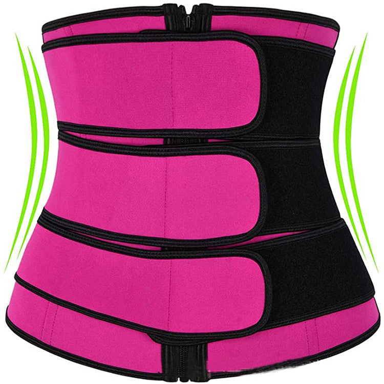 Tummy Sweat Shapewear Bodysuits Women Waist Trainer Women dealsniper-net Three belts pink 2XL