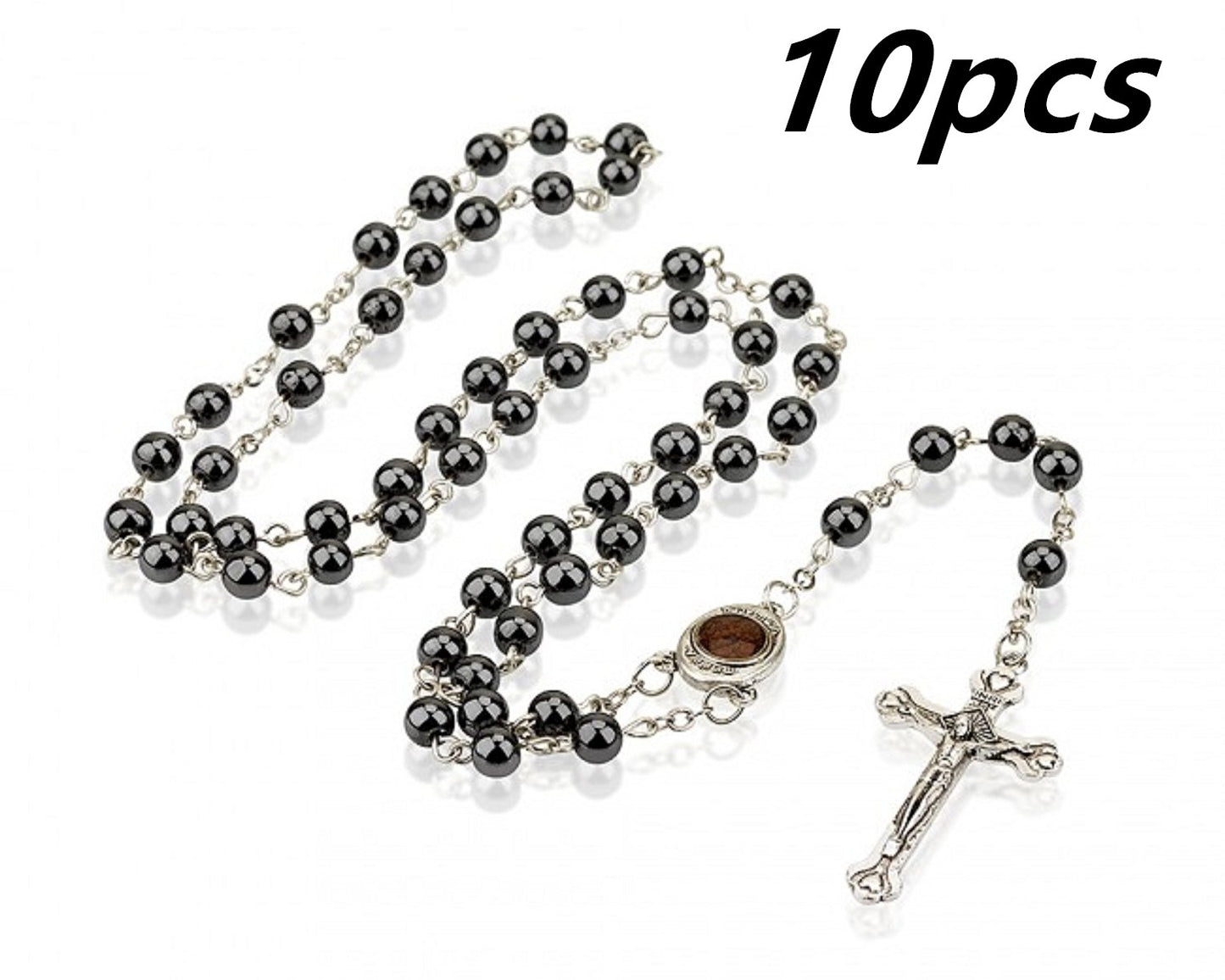 Non-Magnetic Black Gallstone Cross Jewelry dealsniper-net Hematite10pcs