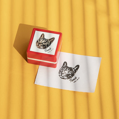 Custom-Made Pet Portrait Stamp DIY For Dog Figure Seal Pets Gym From House Bright red