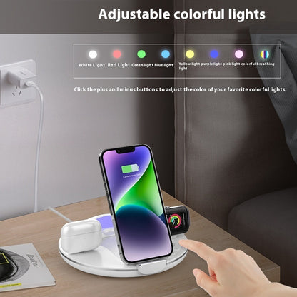 Folding Three-in-one Wireless Charger Vertical Desktop Phone Holder Electronics DealSniper.net