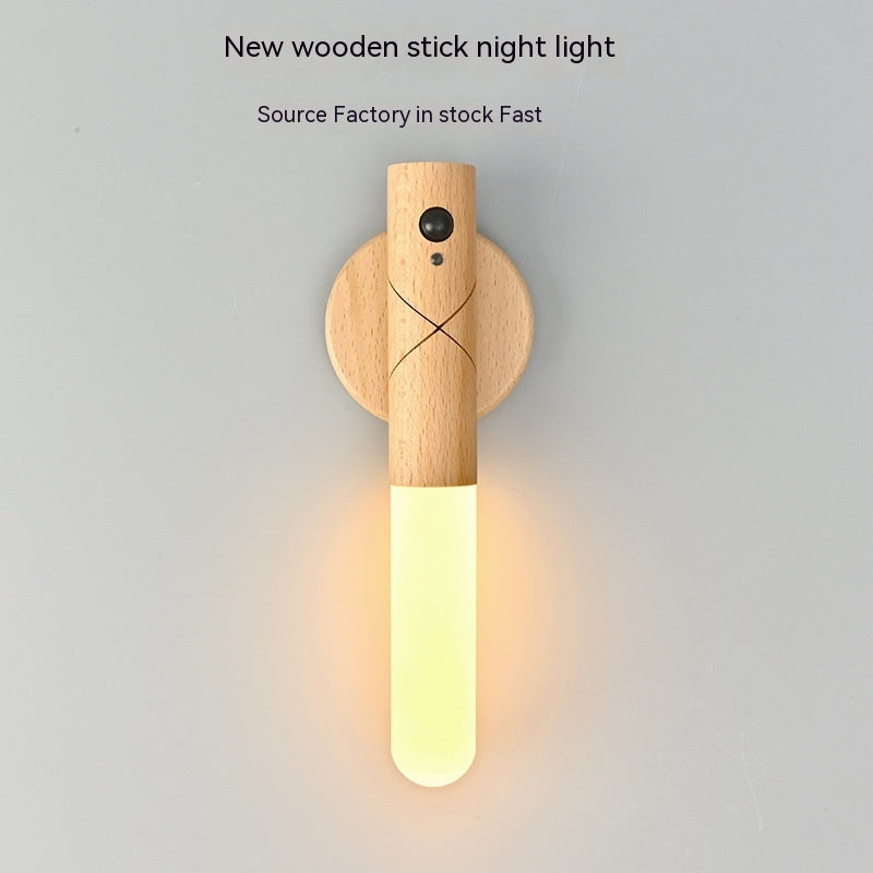 Wooden Wall Lamp Stairs Induction Lamp Home Decor dealsniper-net