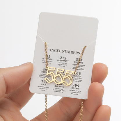 Women's New Angel Lucky Digital Pendant Necklace