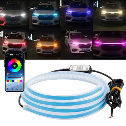 71\' RGB Car LED DRL Hood Light Engine Cover Strip Headlight Strip APP Control Vehicle dealsniper-net New