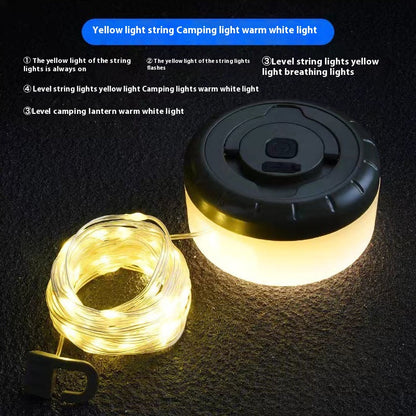 Rechargeable Outdoor Tent String Outdoor dealsniper-net Warm Light