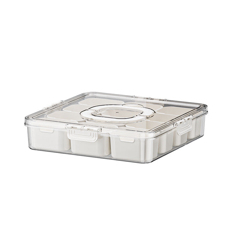 Food Grade Salad Crisper Portable Sealed Partitioned Bento Box Kitchen DealSniper.net Salad Crisper Cream White