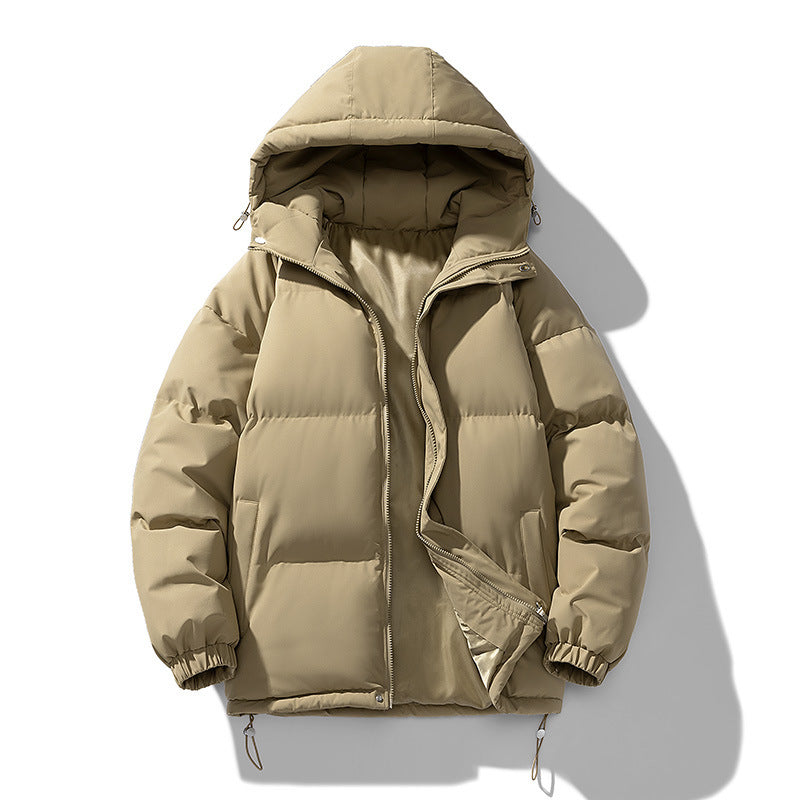Men's Hoodie Coat Winter Fashion Solid ZIp-up Thickened Jacket Men null Khaki 2XL