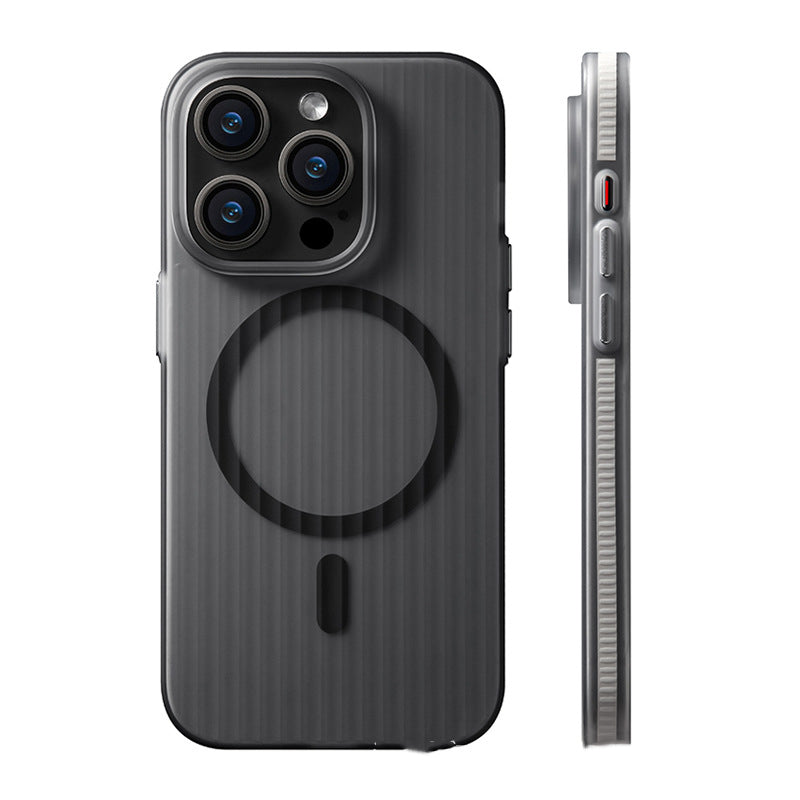 Applicable To Iphone15promax Phone Case Skin-sensitive Striped Electronics DealSniper.net Black And Gray Edge IPhone 16