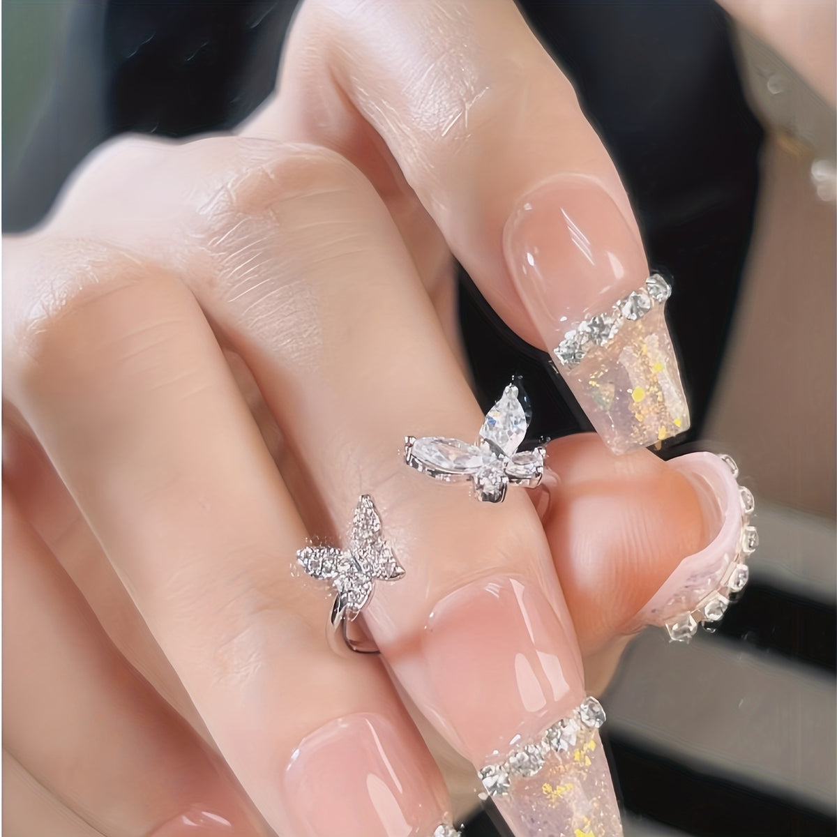 High-End Butterfly Zircon Open Rings For Women Trendy Fashion Jewelry Gym From House