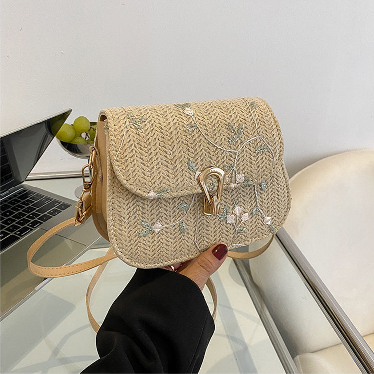 Fashion Personality Summer Straw Woven Bag Girl Women dealsniper-net Khaki