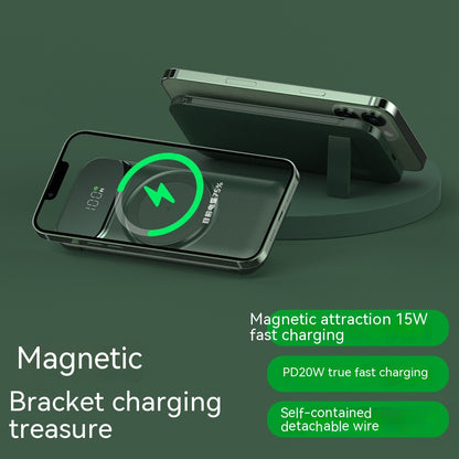 Wireless Power Bank With Cable Gadgets dealsniper-net Green 10000 MA