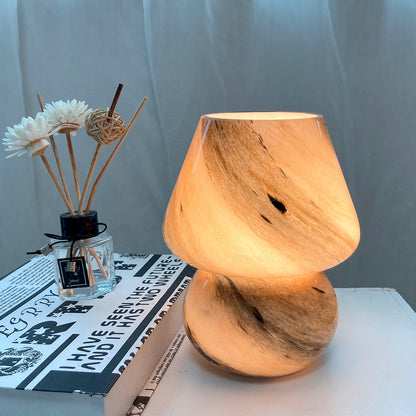 Handmade Glass Mushroom Table Lamp, Bedside Small Night Lamp Home Decor Gym From House