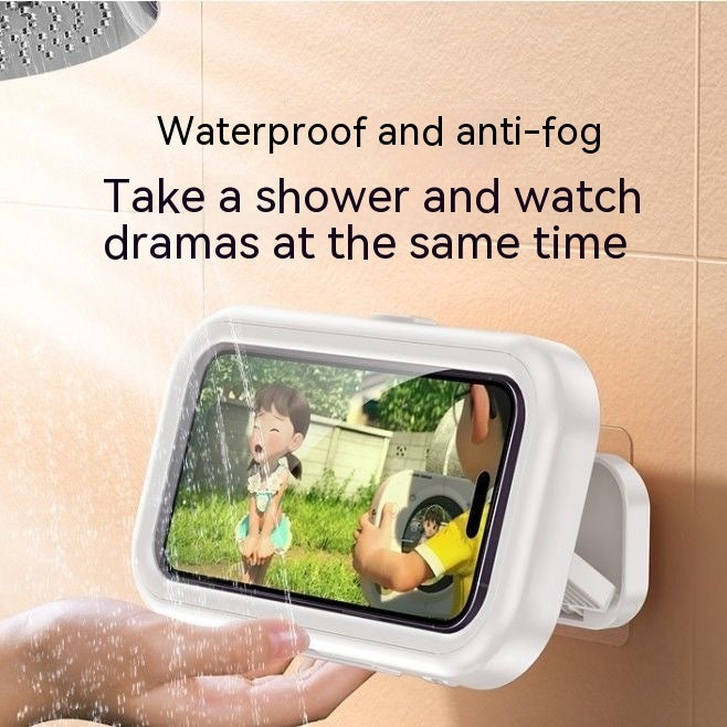 Bathroom Rotatable Waterproof Mobile Phone Box Punch-free Electronics Gym From House