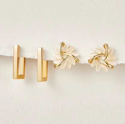Cat's Eye Flower Earrings High Sense Geometry Earrings Jewelry Gym From House Set