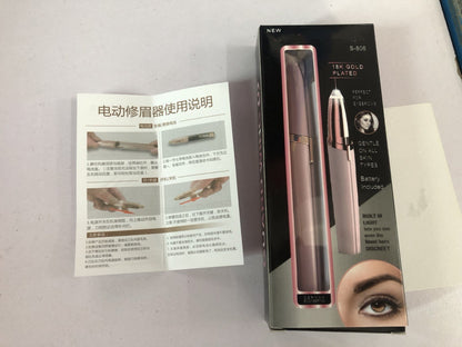 Mini Electric Eyebrow Trimmer Lipstick Brows Pen Hair Remover Beauty dealsniper-net Rose Chinese Instructions Battery