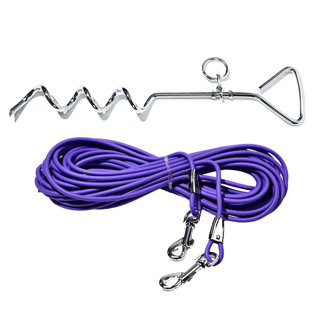 Ground Stake Fixed Dog Leash Pets dealsniper-net Purple 9M