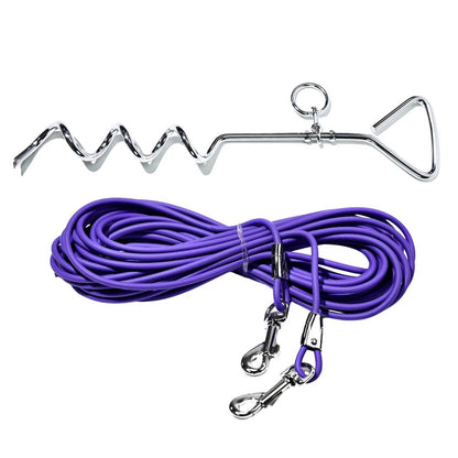 Ground Stake Fixed Dog Leash Pets dealsniper-net Purple 9M