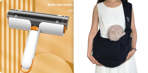 2 In 1 Pet Hair Removal Roller Multifunctional Hair Removal Pets Gym From House White Orange set1