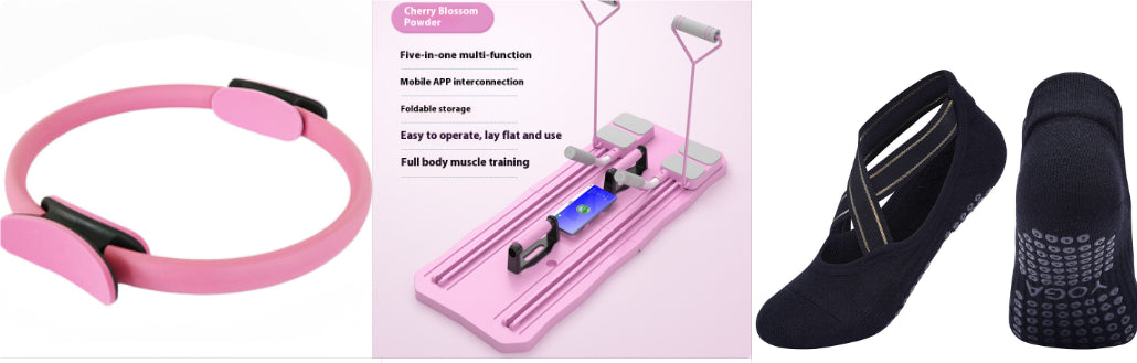 Fitness Board Upgrade Multi-functional Abdominal Wheel Home Sports Gym From House Pink set