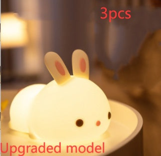 New Year'S Gift Rabbit Silicone Lamp Pat Feeding Creative Home Decor Gym From House Upgraded model 3PCS