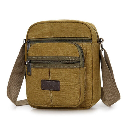 Men's Crossbody Messenger Bag Canvas Bags Casual Shoulder Satchel Handbag Pouch Men DealSniper.net Khaki