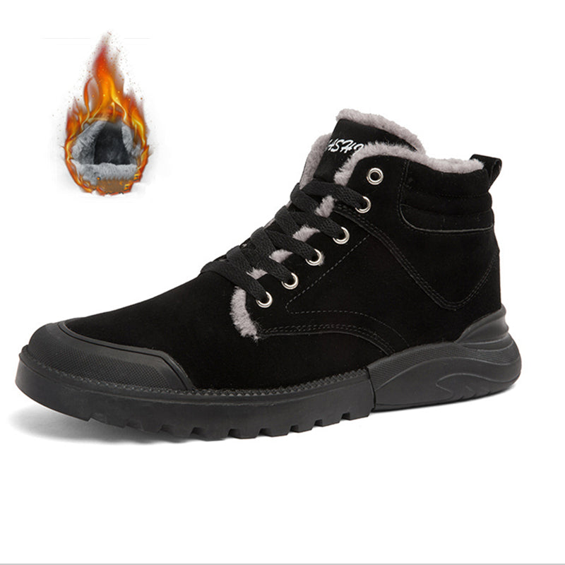 Ankle Boots Men Winter Warm Plush Shoes Men DealSniper.net Black plus Size39