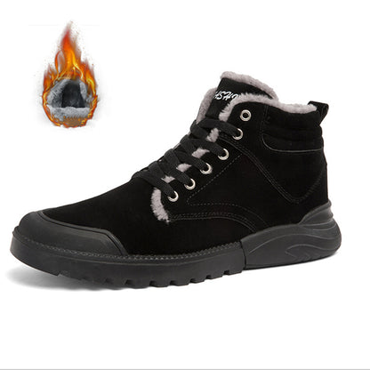 Ankle Boots Men Winter Warm Plush Shoes Men DealSniper.net Black plus Size39