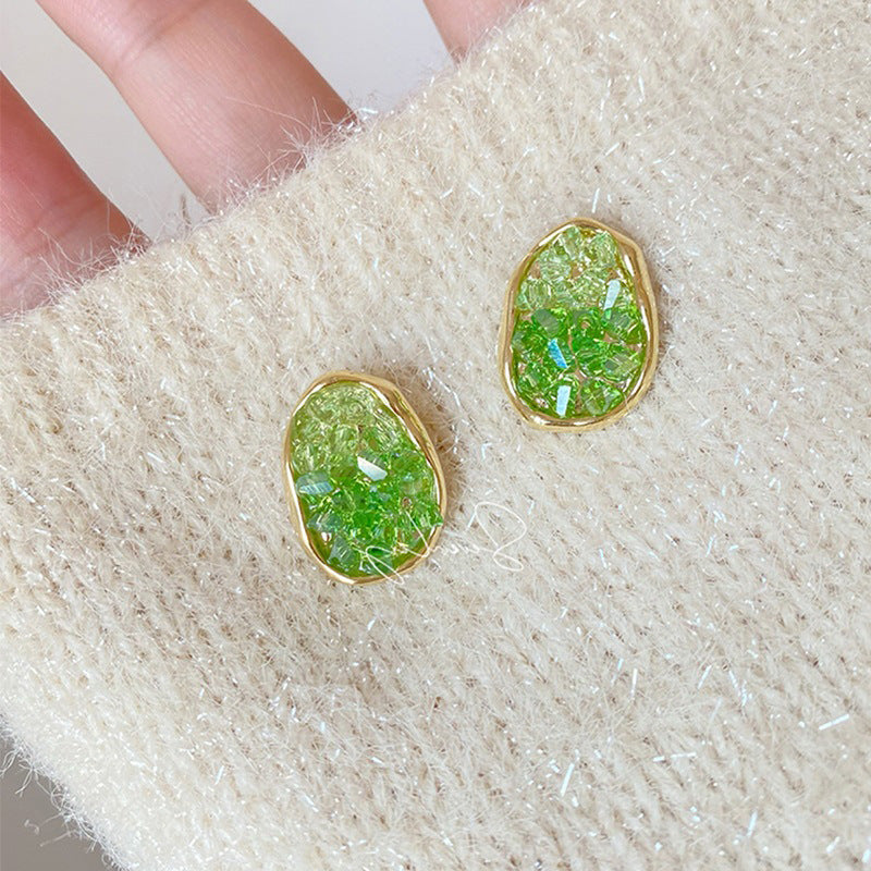 New Minimal Sea Crystal Stud Earrings For Women Jewelry Gym From House Style 1 1 pair