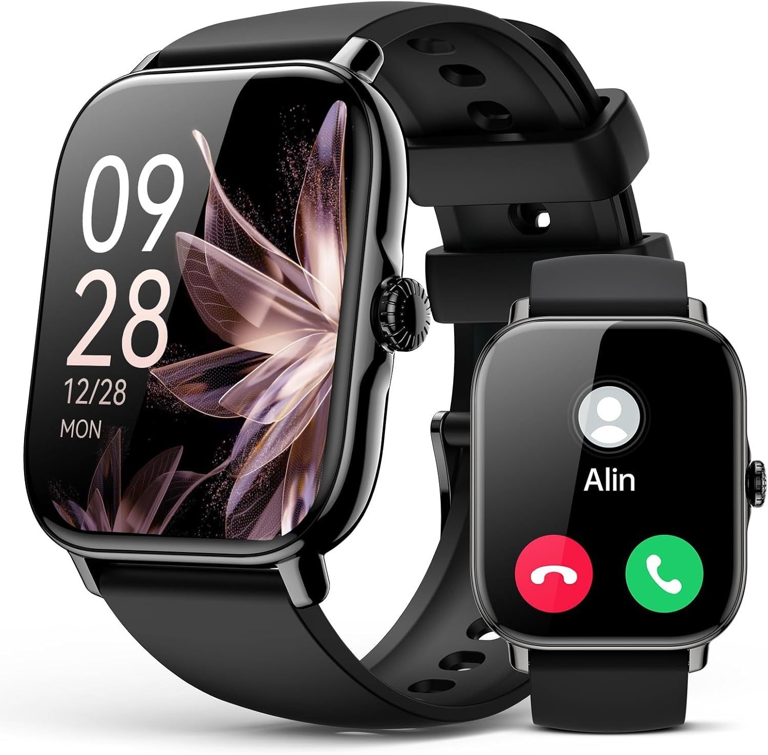 Heart Rate Sleep Test Bluetooth Calling P72 Smart Watch Health DealSniper.net Black