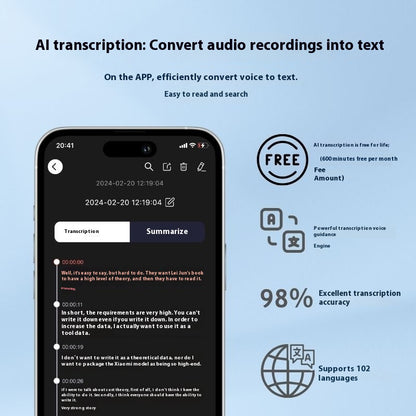 AI Smart Voice Recorder With AI Conversion And Big Model Summary Ai Recorder dealsniper-net