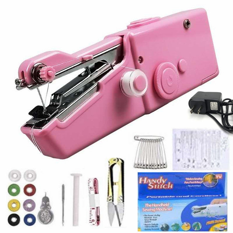 Handheld Mini Sewing Machine Set Hobby Gym From House Pink