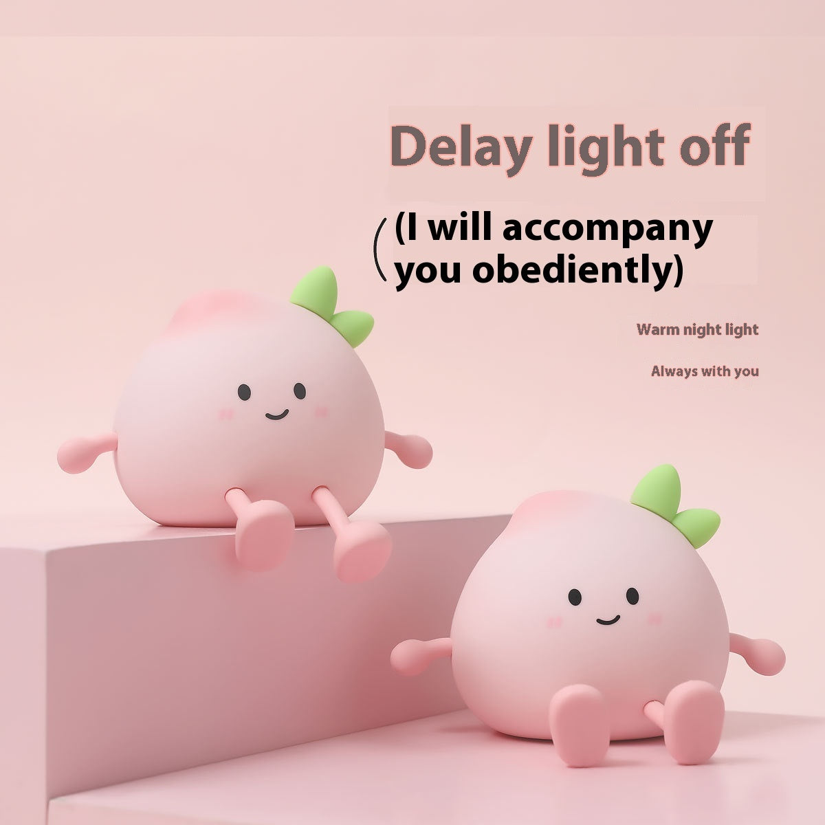 Small Fart Peach Small Night Lamp Rechargeable Eye Protection Home Decor Gym From House