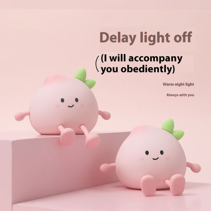Small Fart Peach Small Night Lamp Rechargeable Eye Protection Home Decor Gym From House