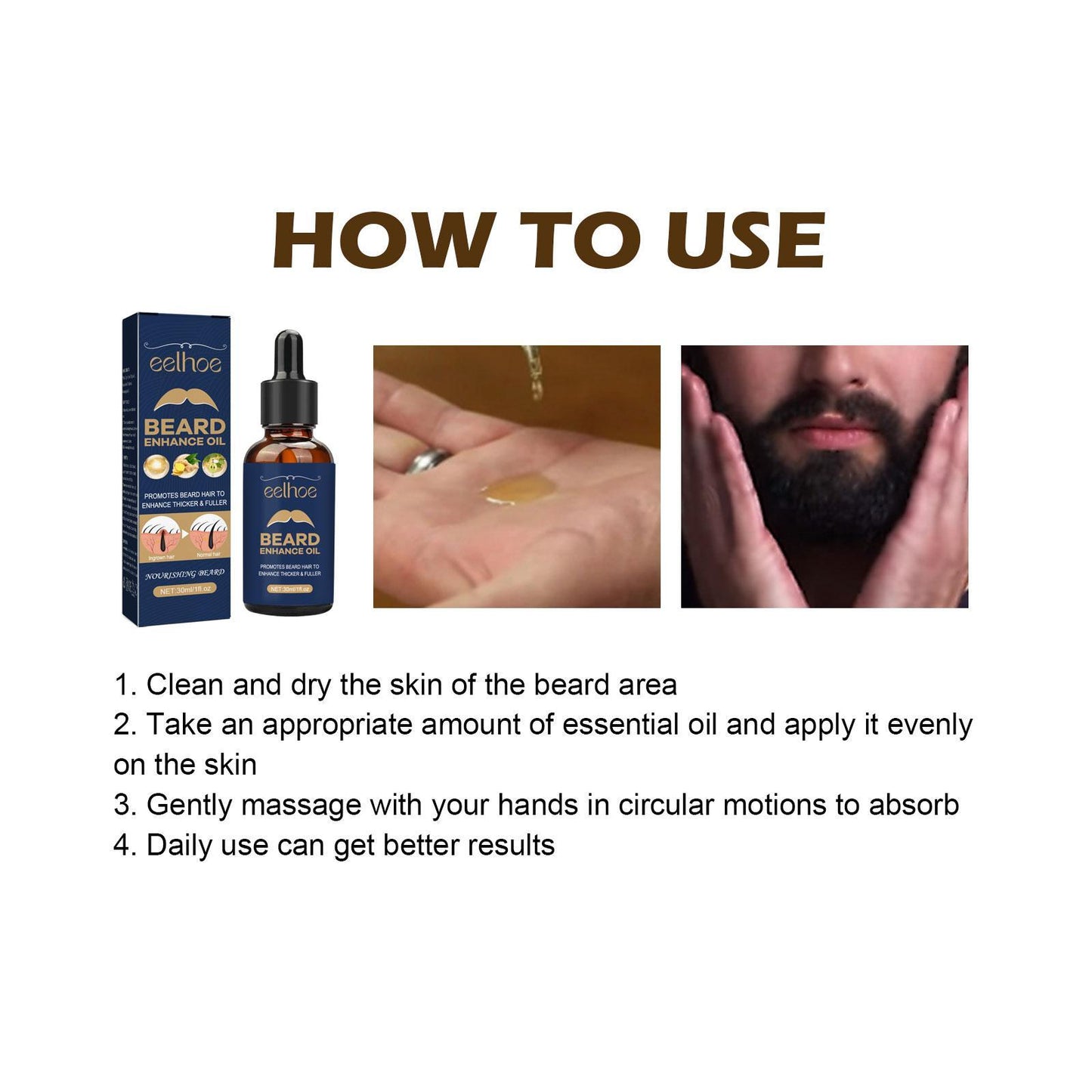 EELHOE Beard Care Oil  Strengthen And Nourish Beard Roots