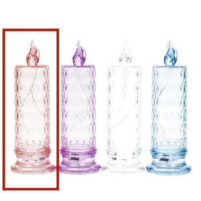 LED Electronic Candle Light Christmas Decorations Holidays Gym From House Diamond red With base 1PC