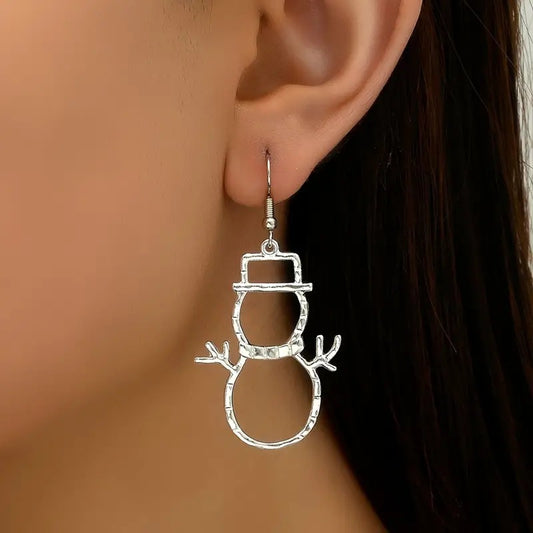 Personalized Snowman Earrings And Pendant Fashion Jewelry dealsniper-net Snowman Earrings