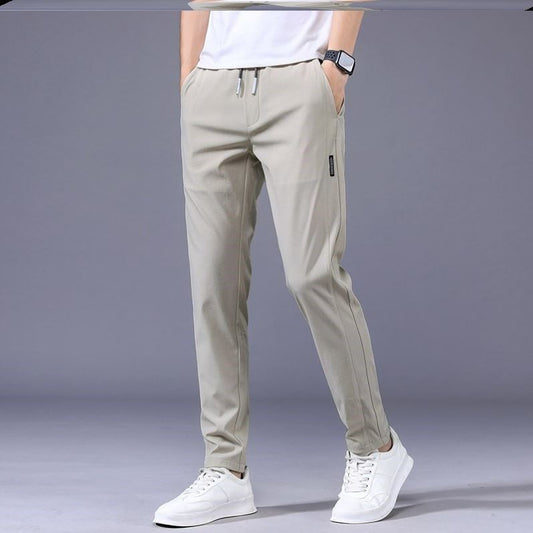 Drawstring Trousers Thin Casual Pants Korean Version Loose Straight Sweatpants Mens Clothing Men dealsniper-net Khaki 2XL