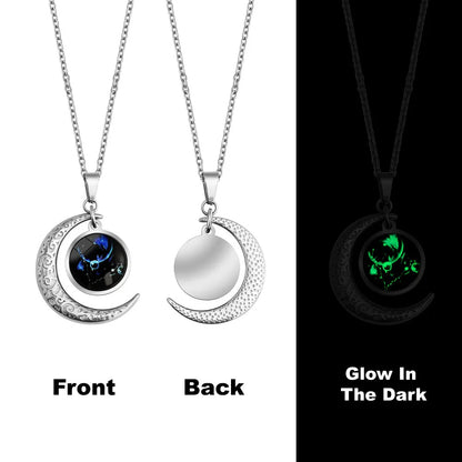 12 Constellation Moon Star Glowing Necklace Charm Jewelry Jewelry dealsniper-net