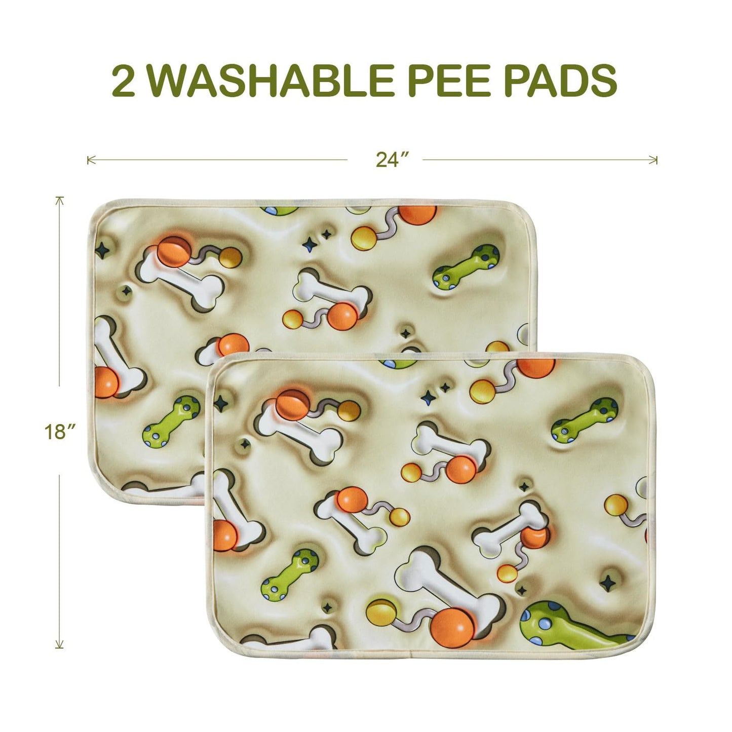 Qeils Reusable Puppy Pads, Washable Pee Pads For Dogs