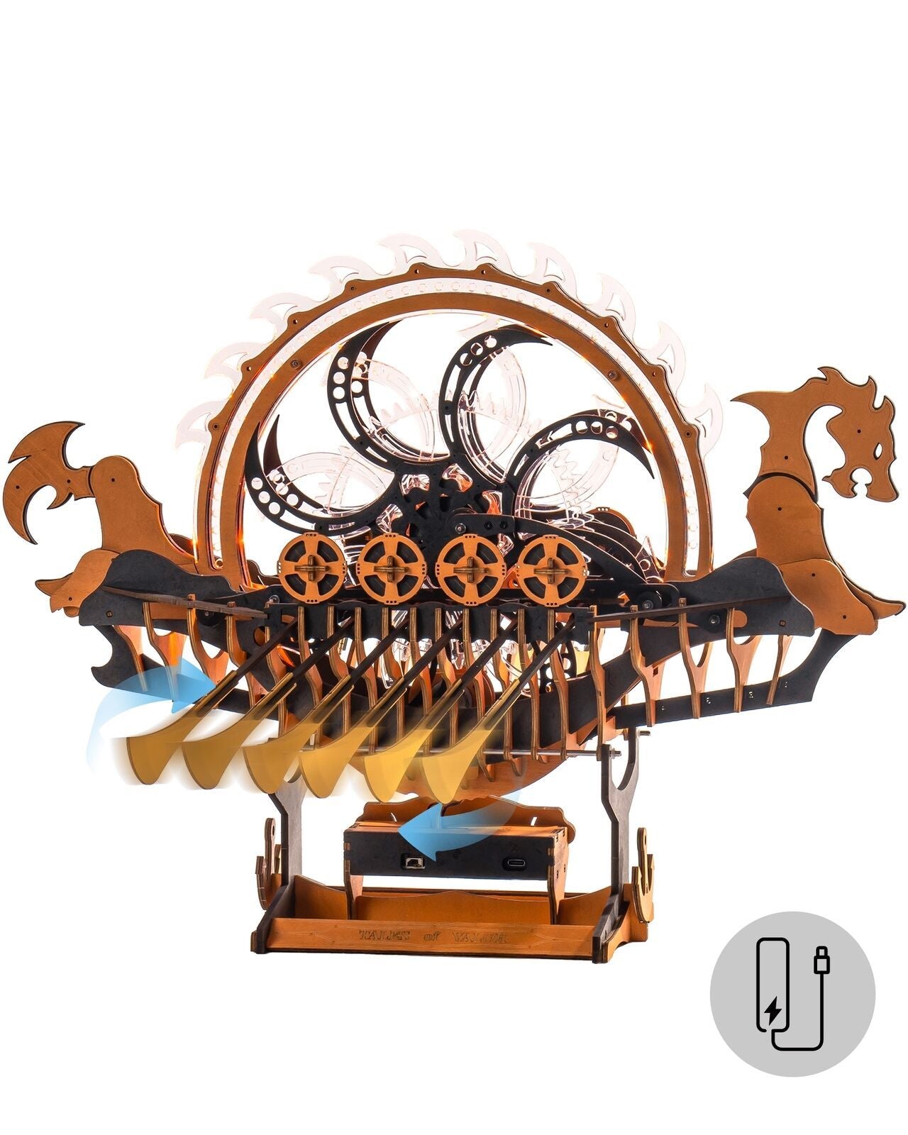 Dragon Boat Electric Mechanical 3D Wooden Puzzle Toys