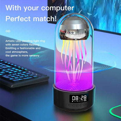 Creative 3 in1 Colorful Jellyfish Lamp With Clock