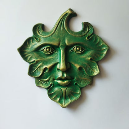 Green Leaf Man Wall Art Sculpture Home Garden Wall Hanging Decoration