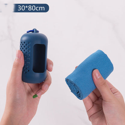 Quick Drying Cooling Microfiber Towel Instant Cooling Relief Sports DealSniper.net Dark Blue L