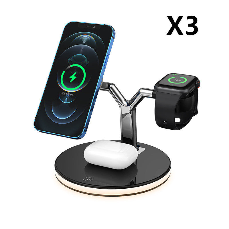 3 In 1 Magnetic Wireless Charger 15W Fast Charging Station Electronics DealSniper.net Black 3pcs