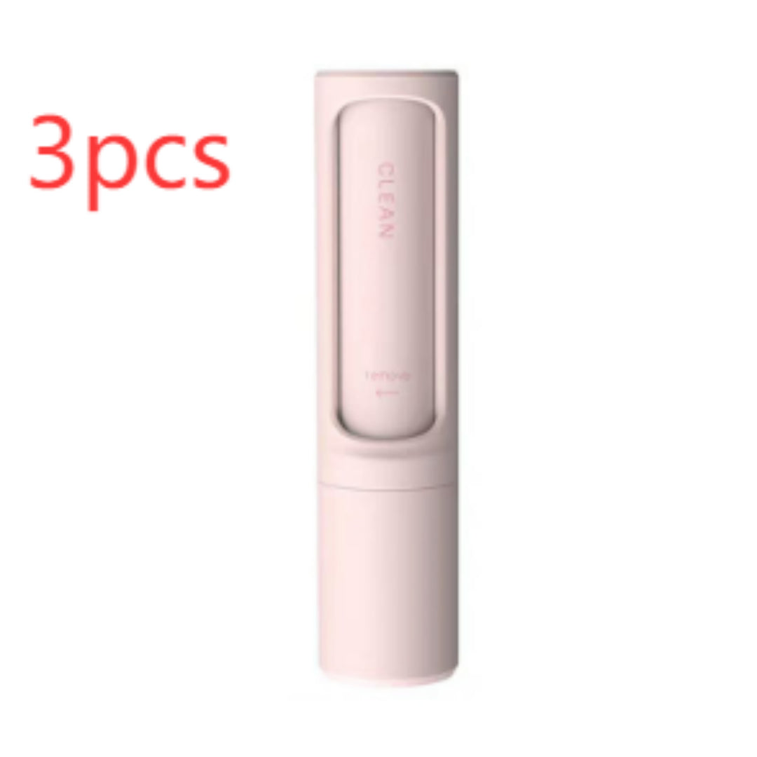 2-1 Reusable Pet Hair Remover Brush Lint Roller Portable Brush Beauty dealsniper-net Pink3pcs